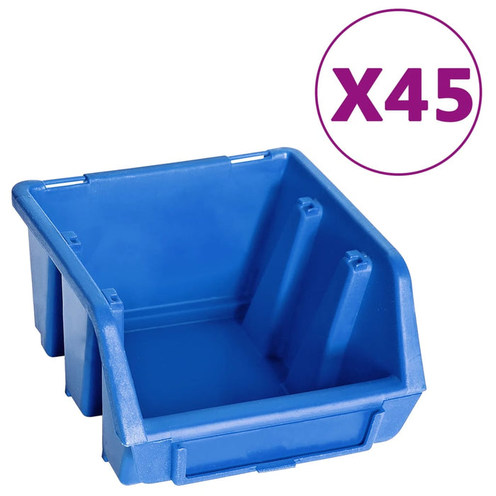 Kit Contenitori 48 pz con Pannelli a Parete Blu e Nero cod mxl 55174