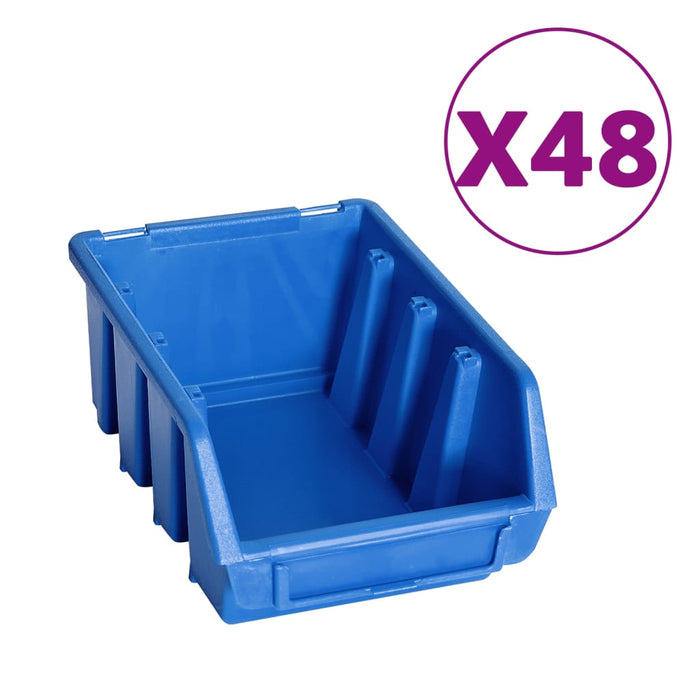 Kit Contenitori 128 pz con Pannelli a Parete Blu e Nero cod mxl 76902