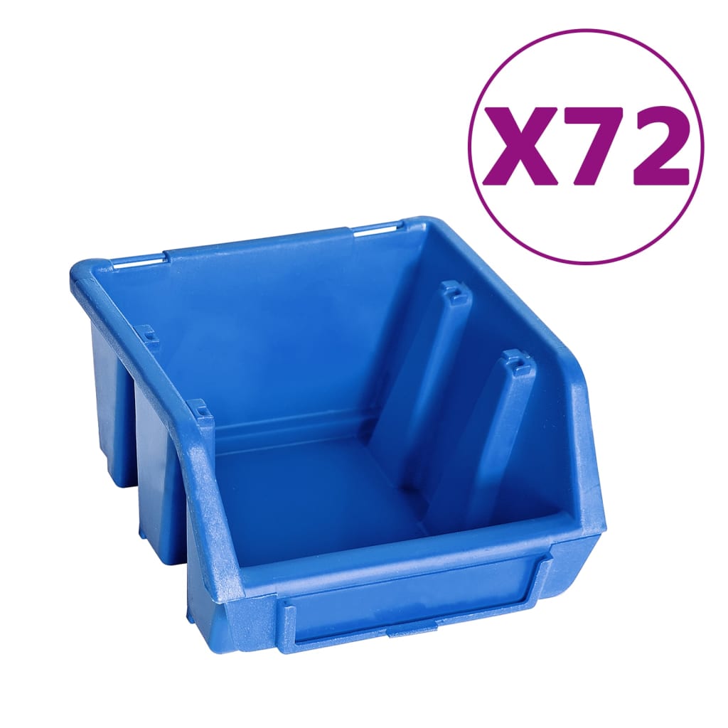 Kit Contenitori 128 pz con Pannelli a Parete Blu e Nero cod mxl 76902