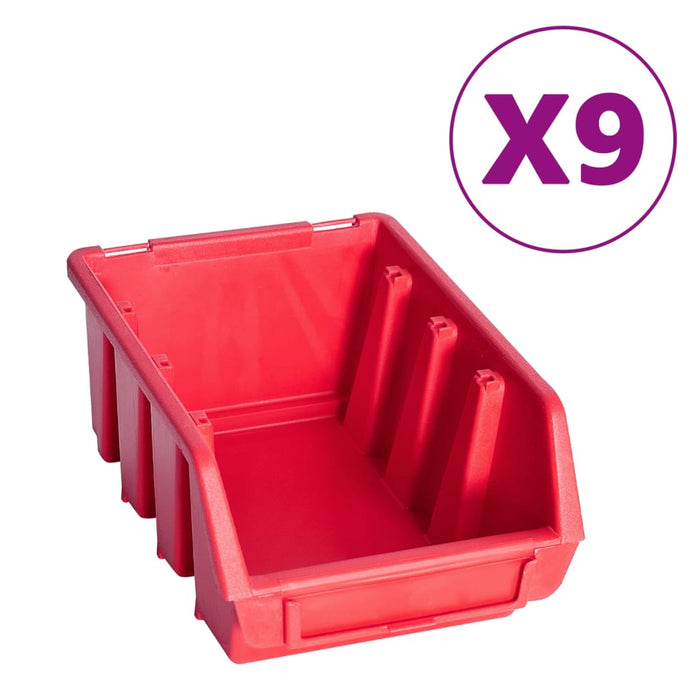 Kit Contenitori 103 pz con Pannelli a Parete Rosso e Nerocod mxl 86614