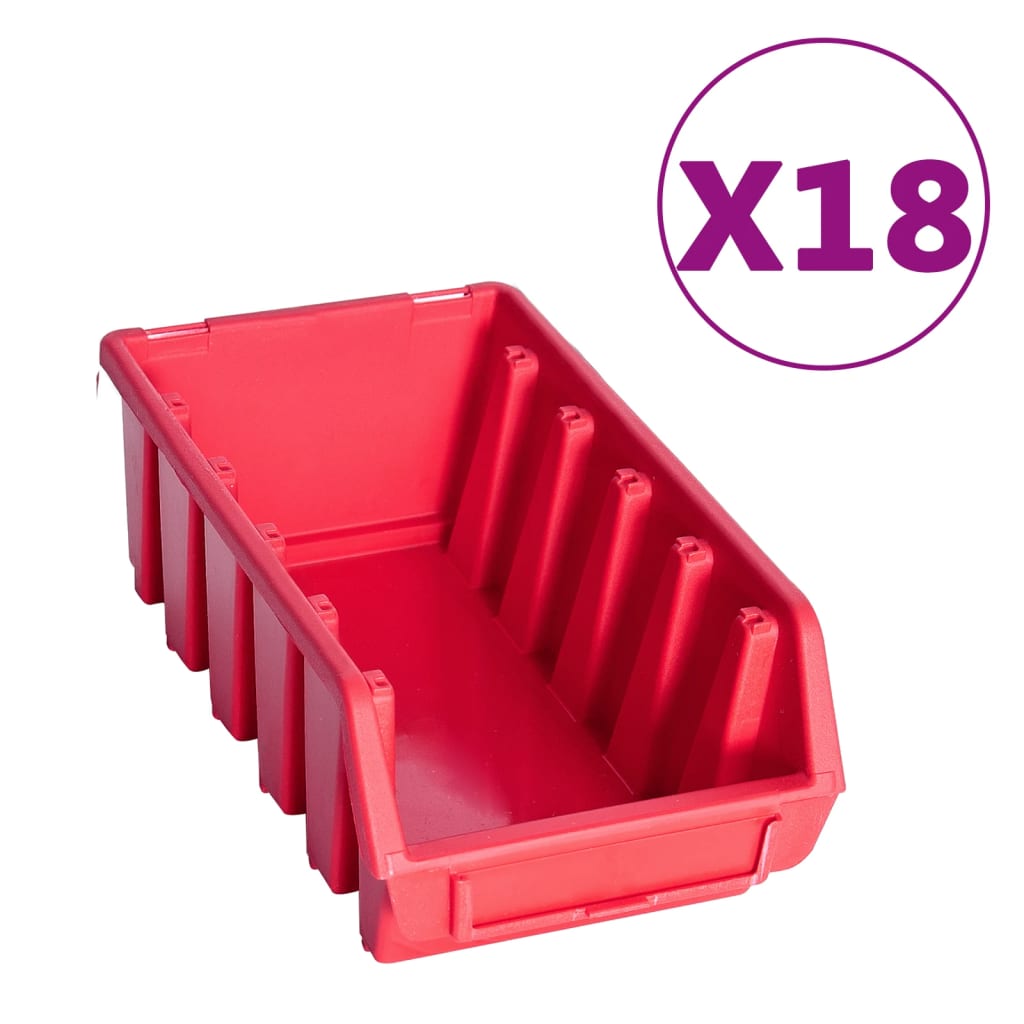 Kit Contenitori 103 pz con Pannelli a Parete Rosso e Nerocod mxl 86614