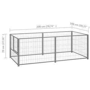 Gabbia per Cani Argento 200x100x70 cm in Acciaio cod mxl 52312