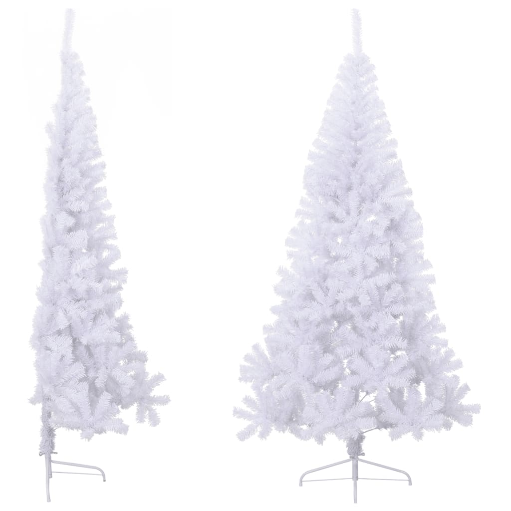 Albero di Natale Artificiale a Metà Supporto Bianco 240 cm PVC