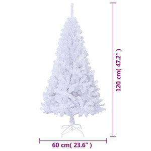 Albero di Natale Artificiale con Rami Folti Bianco 120 cm PVC