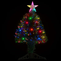 Albero Natale Artificiale con Supporto/LED 64 cm Fibra Ottica 328439