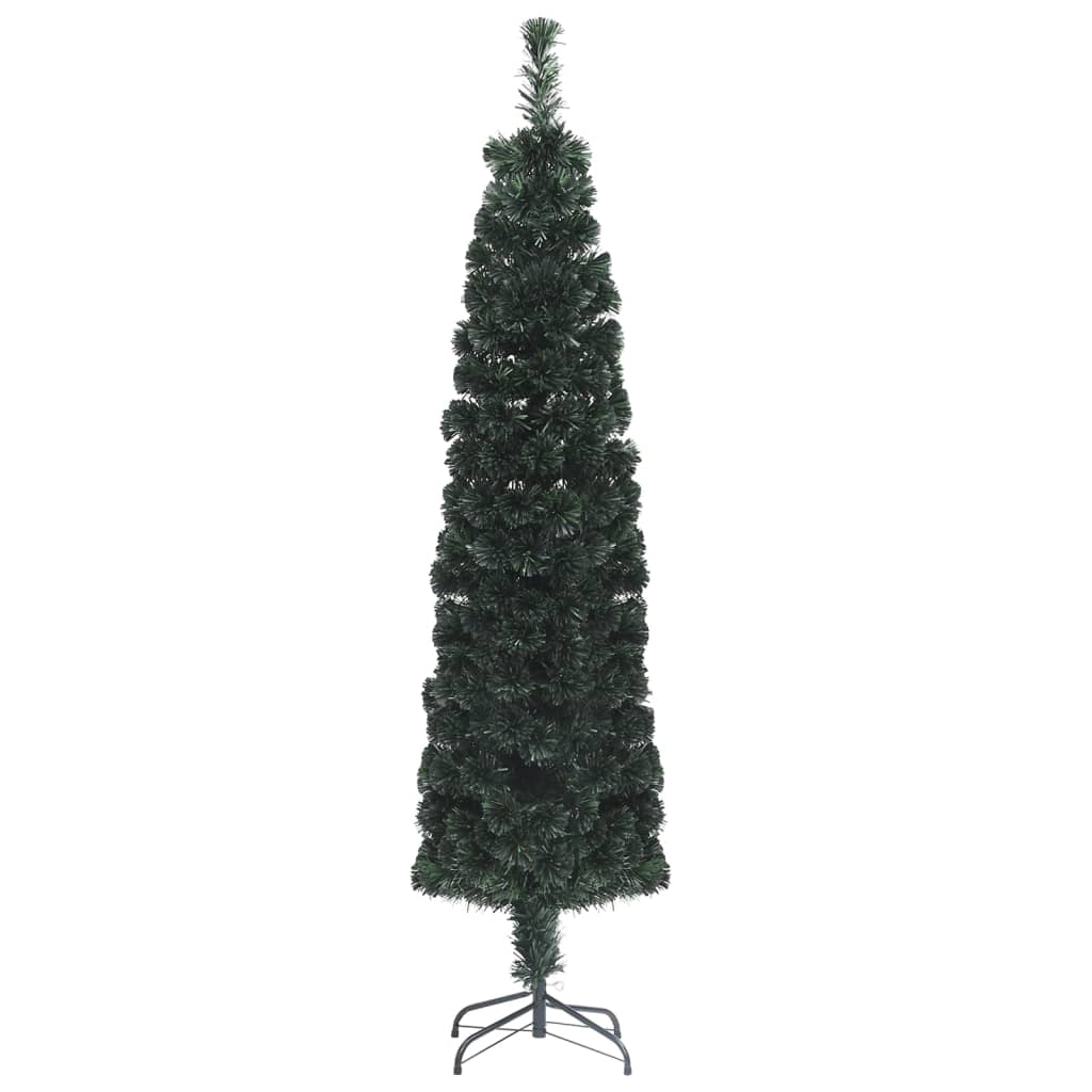 Albero Natale Artificiale Sottile Supporto 210 cm Fibra Ottica