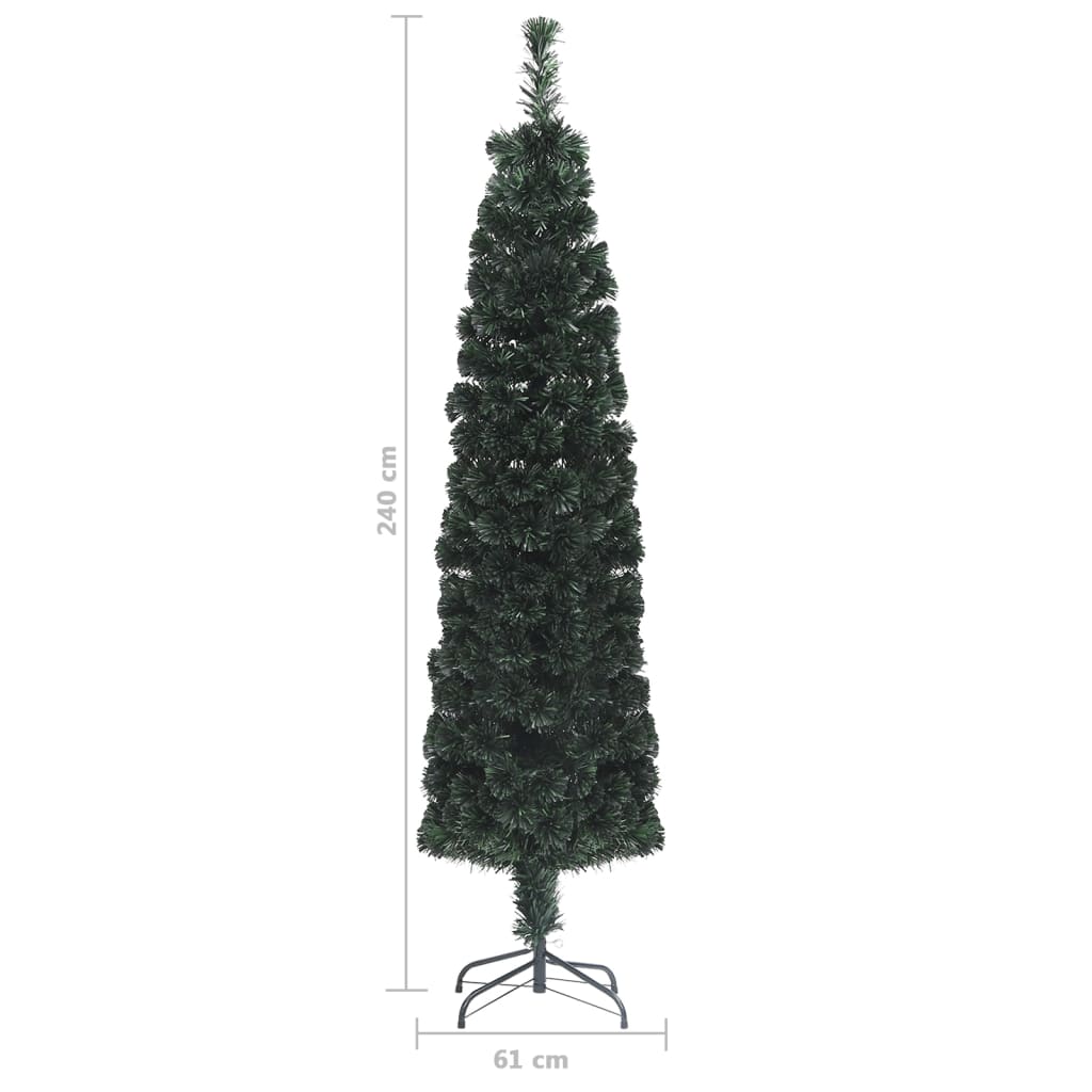 Albero Natale Artificiale Sottile Supporto 240 cm Fibra Ottica cod 10845