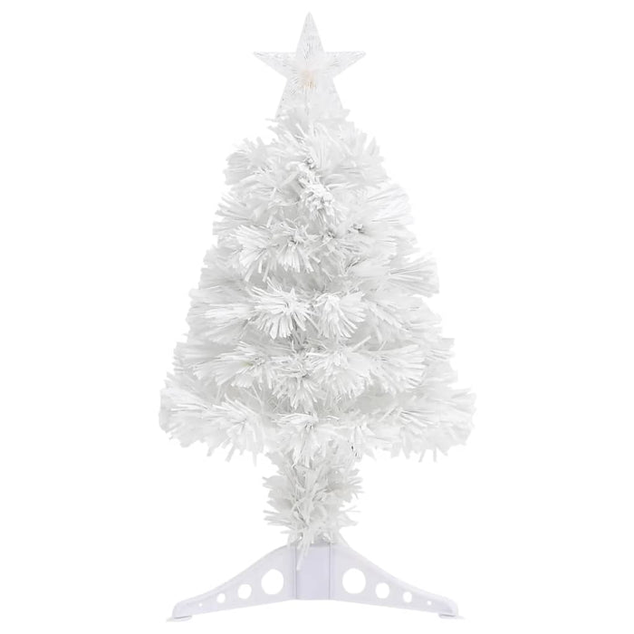 Albero Natale Artificiale LED Bianco 64 cm Fibra Ottica