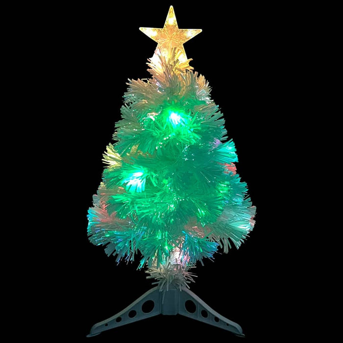 Albero Natale Artificiale LED Bianco 64 cm Fibra Ottica