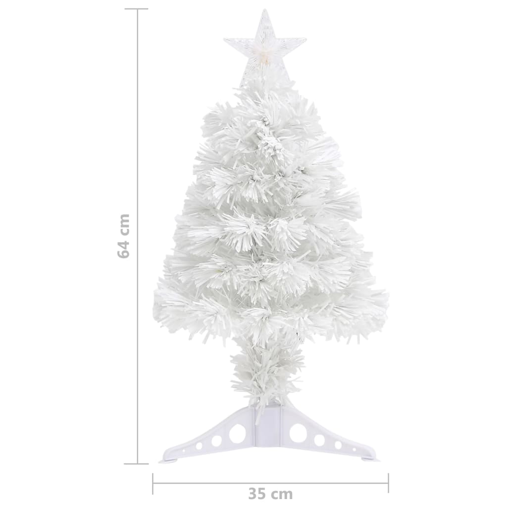 Albero Natale Artificiale LED Bianco 64 cm Fibra Ottica