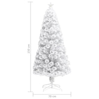 Albero Natale Artificiale con LED Bianco 150 cm in Fibra Ottica 328450