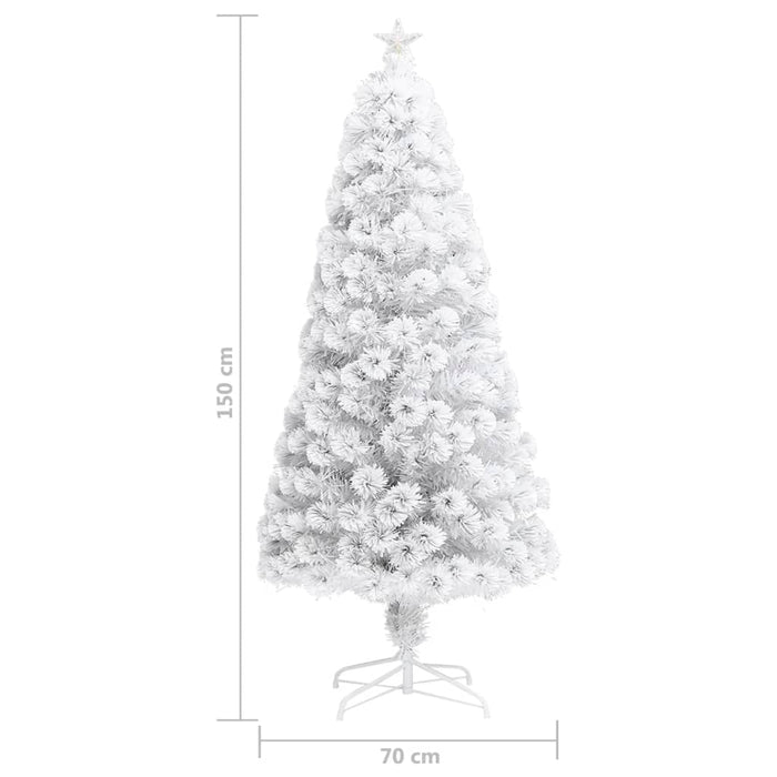 Albero Natale Artificiale con LED Bianco 150 cm in Fibra Ottica 328450