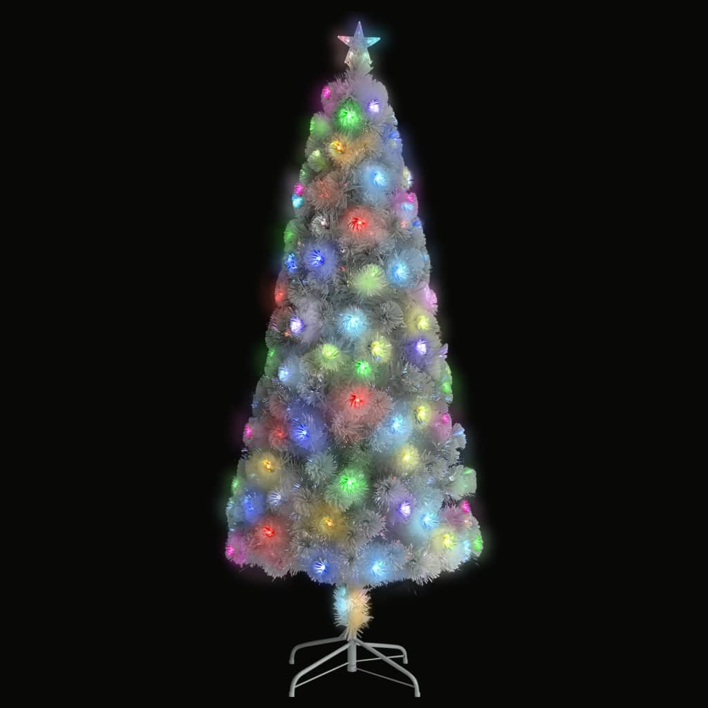 Albero Natale Preilluminato Bianco 210 cm in Fibra Ottica 328452