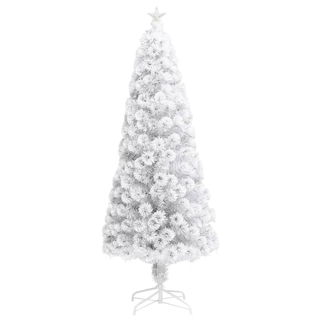 Albero Natale Preilluminato Bianco 210 cm in Fibra Ottica 328452