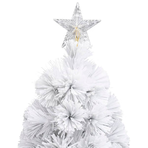 Albero Natale Preilluminato Bianco 210 cm in Fibra Ottica 328452