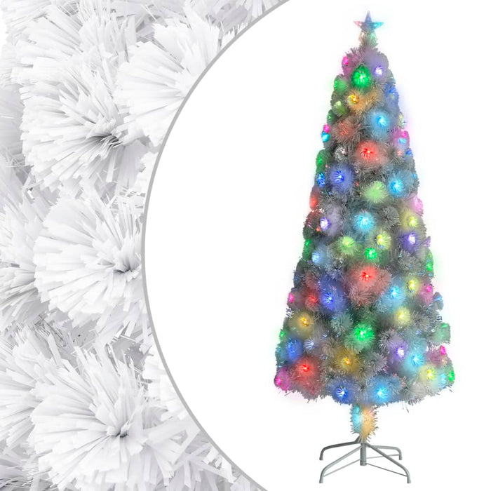 Albero Natale Preilluminato Bianco 240 cm in Fibra Ottica 328453