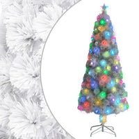 Albero Natale Artificiale LED Bianco 240 cm Fibra Ottica