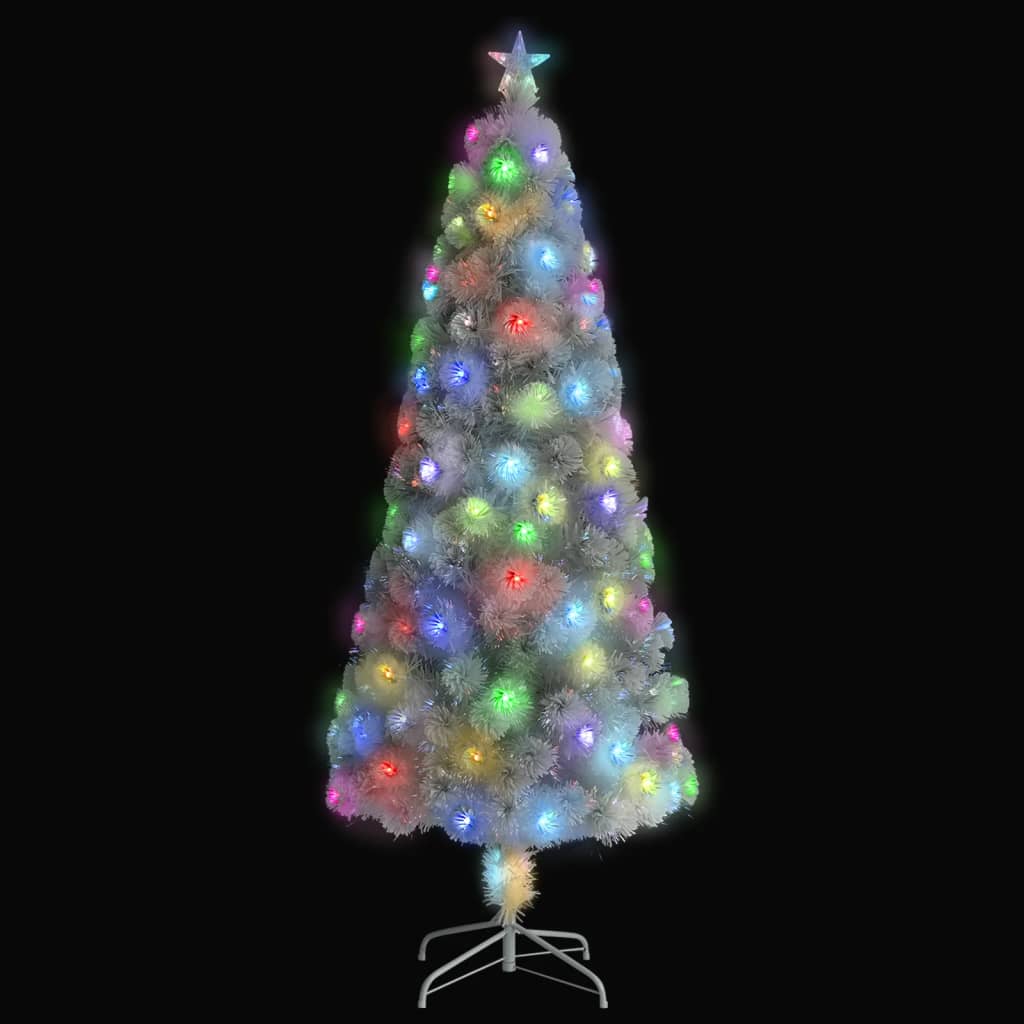 Albero Natale Artificiale LED Bianco 240 cm Fibra Ottica