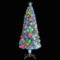 Albero Natale Artificiale LED Bianco 240 cm Fibra Ottica