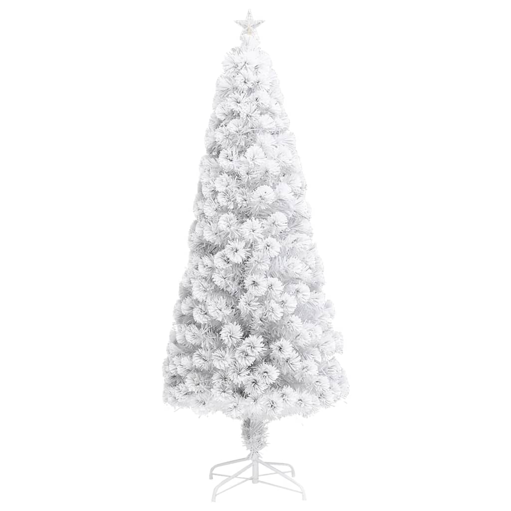 Albero Natale Preilluminato Bianco 240 cm in Fibra Ottica 328453