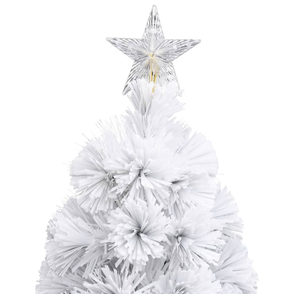 Albero Natale Artificiale LED Bianco 240 cm Fibra Ottica