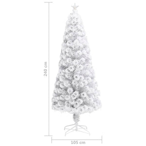 Albero Natale Preilluminato Bianco 240 cm in Fibra Ottica 328453