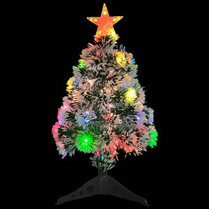 Albero Natale Artificiale LED Bianco e Blu 64 cm Fibra Ottica 328454