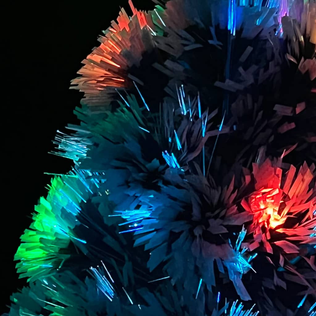 Albero Natale Artificiale LED Bianco e Blu 64 cm Fibra Ottica