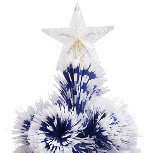 Albero Natale Artificiale LED Bianco e Blu 64 cm Fibra Ottica 328454