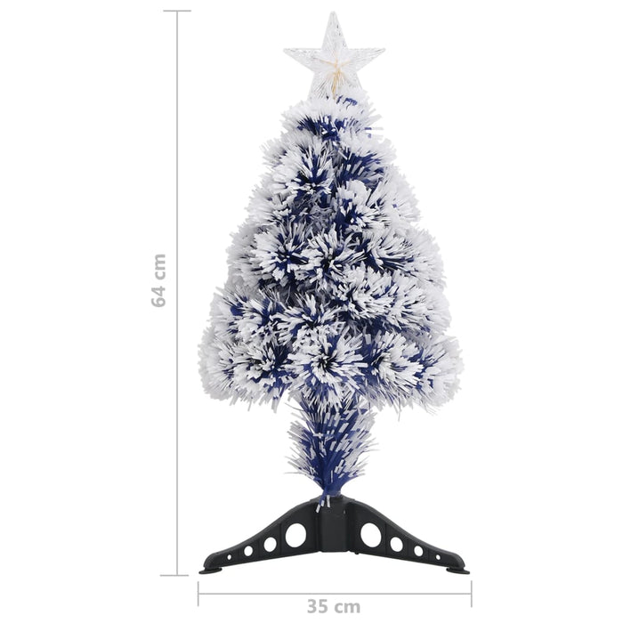 Albero Natale Artificiale LED Bianco e Blu 64 cm Fibra Ottica 328454