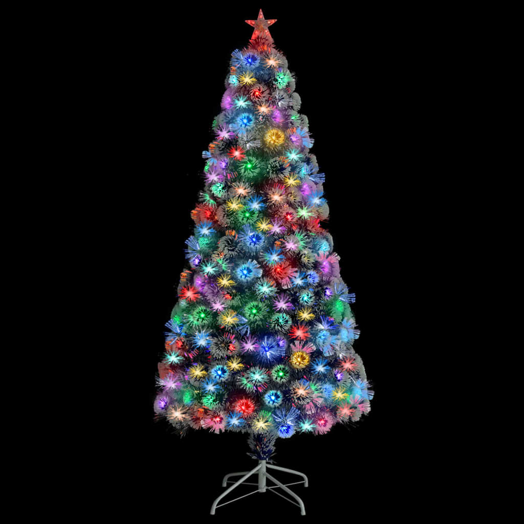 Albero Natale Preilluminato Bianco e Blu 150 cm in Fibra Ottica 328456