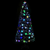 Albero Natale con Fiocchi di Neve a LED Nero 210cm Fibra Ottica cod 12189