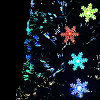 Albero Natale con Fiocchi di Neve a LED Nero 210cm Fibra Ottica cod 12189