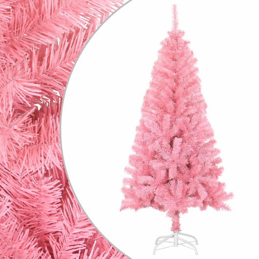 Albero di Natale Artificiale con Supporto Rosa 120 cm PVC 329177