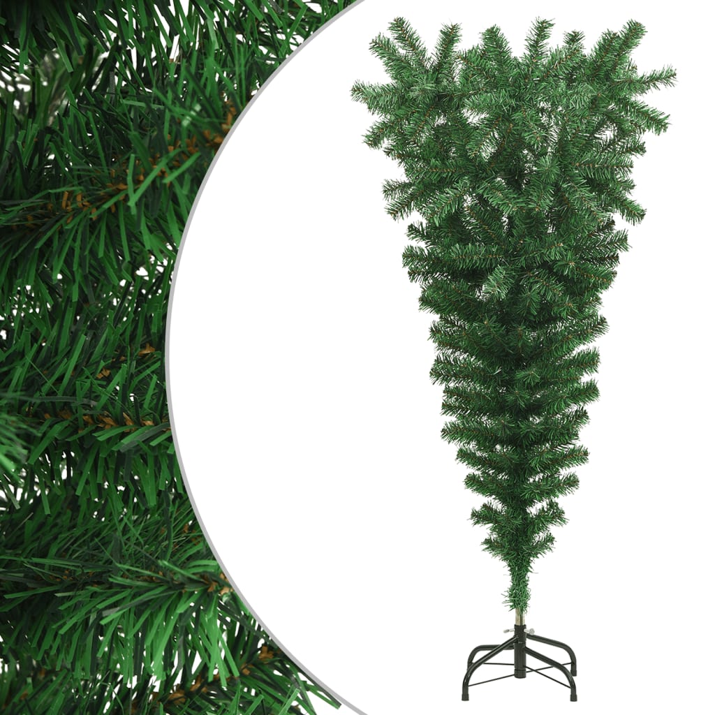 Albero di Natale Artificiale Capovolto con Supporto Verde 150 cm PVC 329173