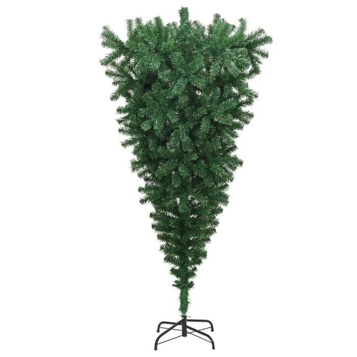 Albero di Natale Artificiale Capovolto con Supporto Verde 180 cm PVC