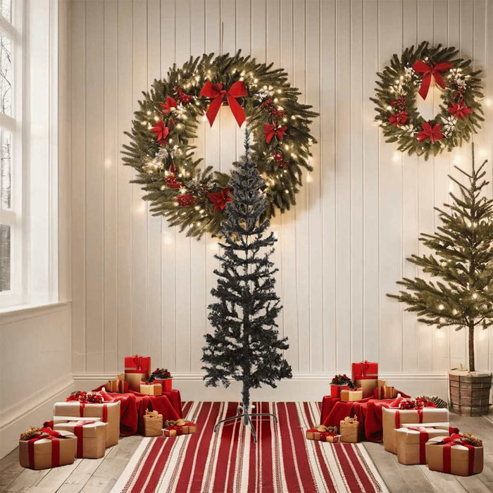 Albero di Natale Sottile Nero 150 cm 329218