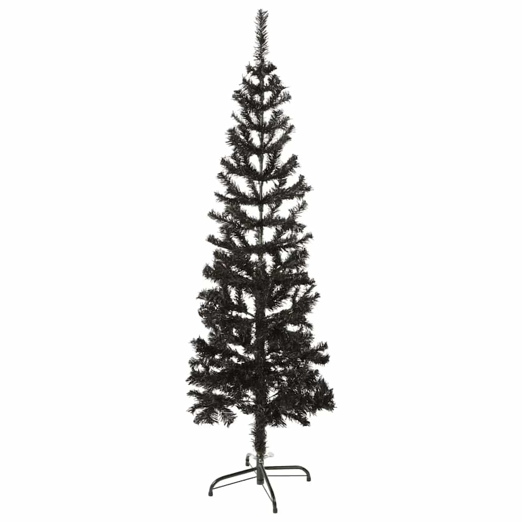 Albero di Natale Sottile Nero 150 cm 329218