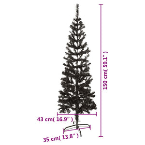 Albero di Natale Sottile Nero 150 cm 329218