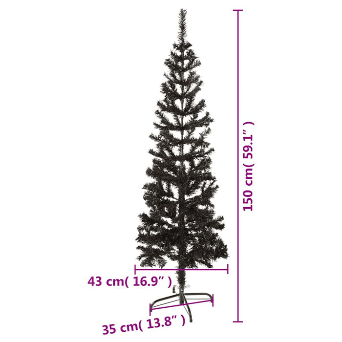 Albero di Natale Sottile Nero 150 cm 329218