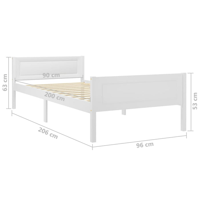 Giroletto Bianco in Legno Massello di Pino 90x200 cm cod mxl 53412