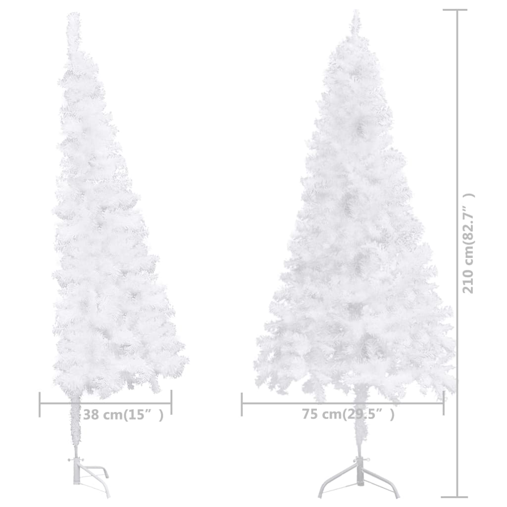 Albero di Natale Artificiale ad Angolo Bianco 210 cm PVC 329170