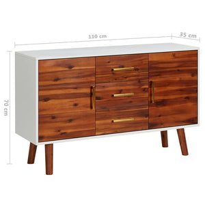 Credenza 110x35x70 cm in Legno Massello di Acacia e MDF cod mxl 8564