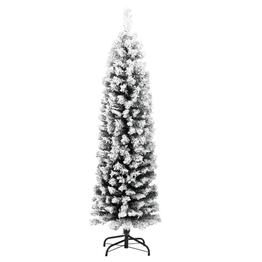 Albero di Natale Artificiale Sottile con Neve Verde 120 cm PVC 329257