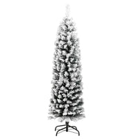 Albero di Natale Artificiale Sottile con Neve Verde 120 cm PVC cod mxl 17064