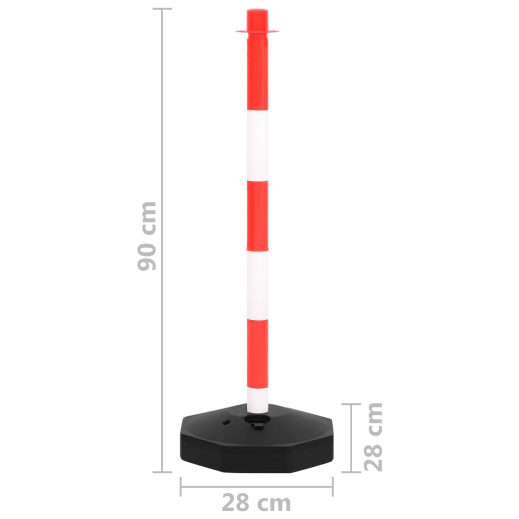 Set di Pali Stradali con Catena in Plastica di 10 m 150955