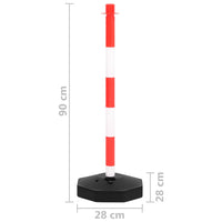 Set di Pali Stradali con Catena in Plastica di 10 m 150955