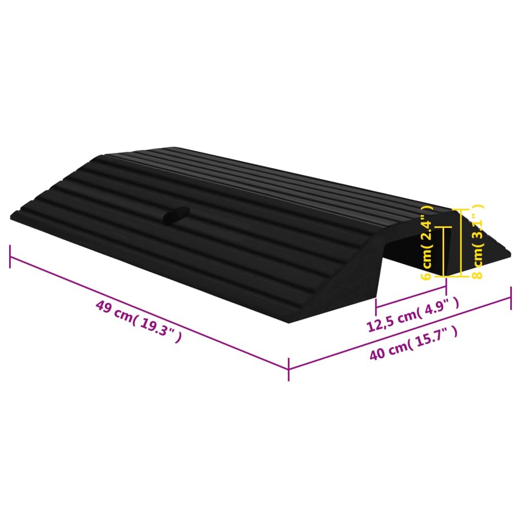 Rampe per Soglia a Ponte 3pz 49x40x8 cm Gomma 150977