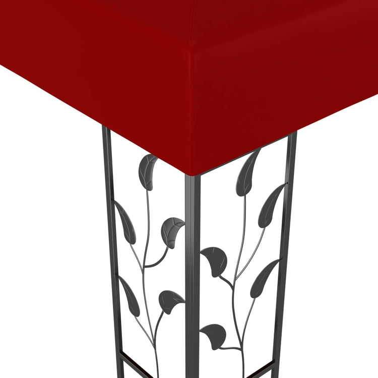 Gazebo con Stringa di Luci LED 3x3 m Rosso Vino 3070297