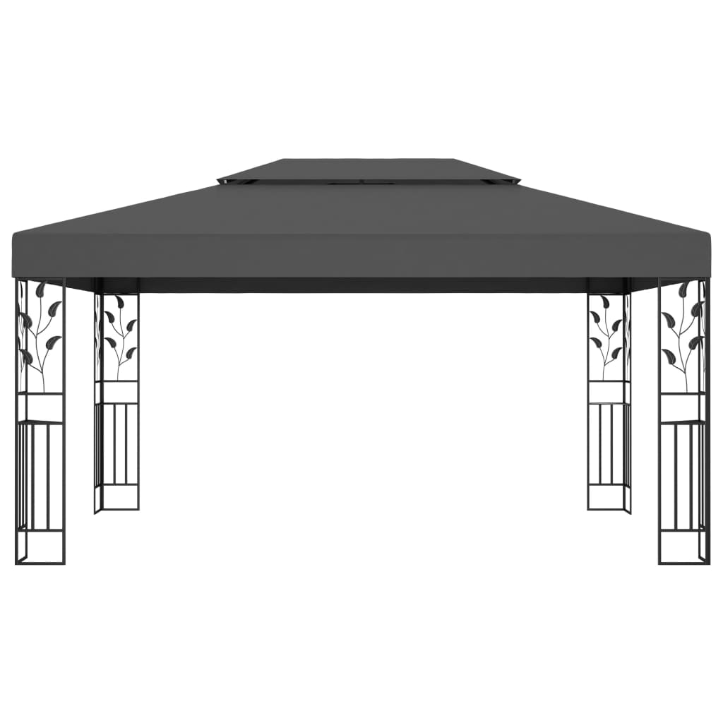 Gazebo con Tetto Doppio e Luci LED 3x4 m Antracite  cod mxl 47178